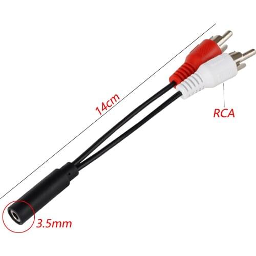 For 3.5mm stereo new universal audio connector female jack to 2 RCA male jack to headset 3.5 Y adapter cable