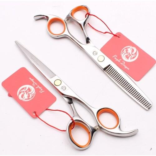 2Pcs 5.5" 6" JP Stainless Purple Dragon Hairdressing Scissors Cutting Shears Thinning Scissors Professional Hair Scissors Z1008