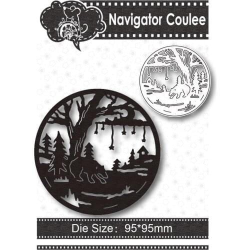 Bear in the night cutting die 2021 dead scrapbook metal decoration clear stamp DIY craft creative frame photo album stamping