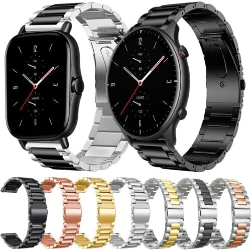 20mm 22mm Stainless Steel Strap Replacement Band For Huami Amazfit GTR 2 Strap for Amazfit GTS 2 Bip S & Stratos 3 Watchbands