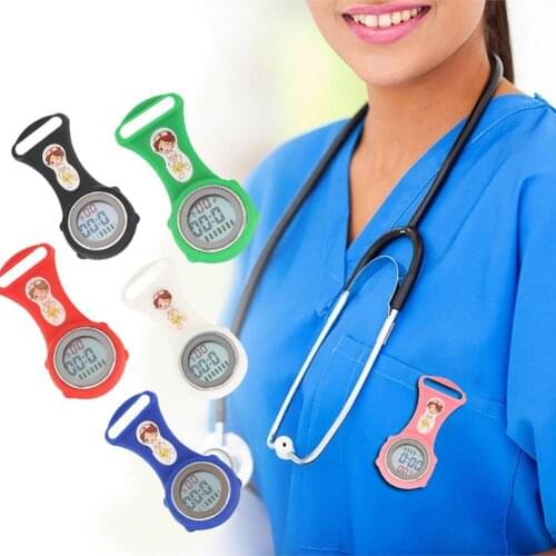Luminous Mini Digital Silicone Calendar Nurse Watch Doctor Pocket Medical Clock