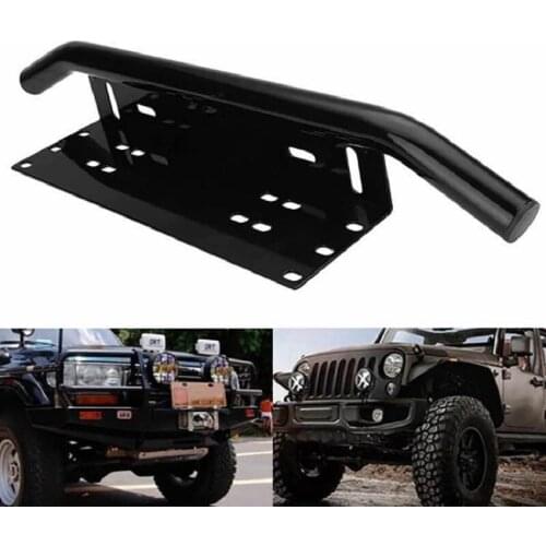Universal Bull Bar Front Bumper License Plate Log Light Mount Bracket SUV Lamp Holder Off Road LED Light Bar Aluminum