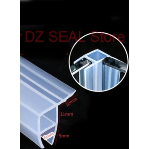 1 meter silicone rubber shower room door window seal strip weatherstrip for 6mm glass