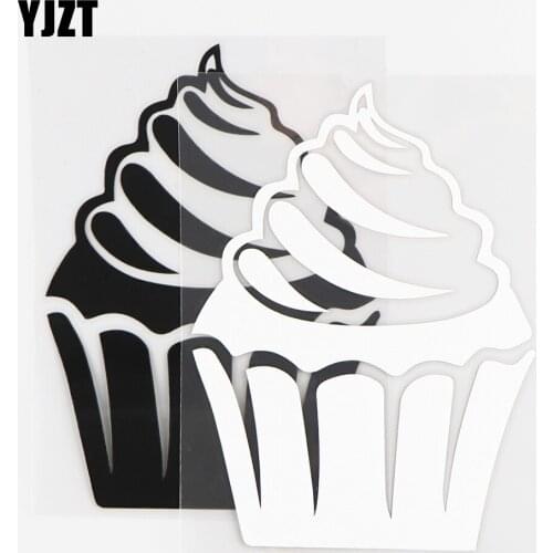 YJZT 9.4×13CM Cupcake Vinyl Car Stickers Decals Funny Decoration Car Accessories Black / Silver 10A-0837
