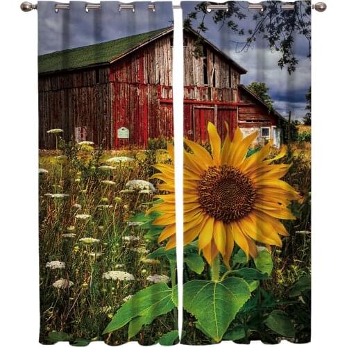 Sunflower Flower Farm Rustic Curtains For Window Treatment Drapes Window Curtains For Living Room Bedroom Kids Room Home Decor
