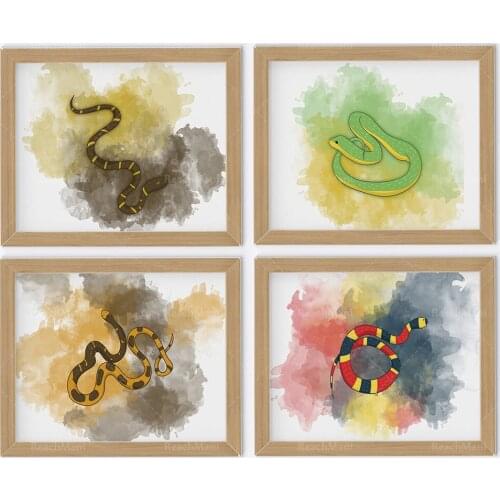 Snake Art Prints, Snake Wall Art, Garden Snake Art, Red Snake Prints, Snake Wall Art Prints, Science Teacher Gifts, Reptile Arti