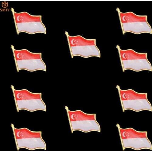 10PCS 2019 Asian Metal Commemorative Badge Singapore Xingyue Flag Brooch Tie Safety Buckle Jewelry For Party/Campaign Decoration