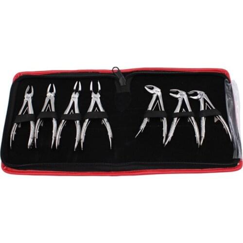 7pcs Stainless Steel Dental Forceps Childrens Tooth Extraction Forcep Pliers Kit Orthodontic Dental Surgical Instruments Tools