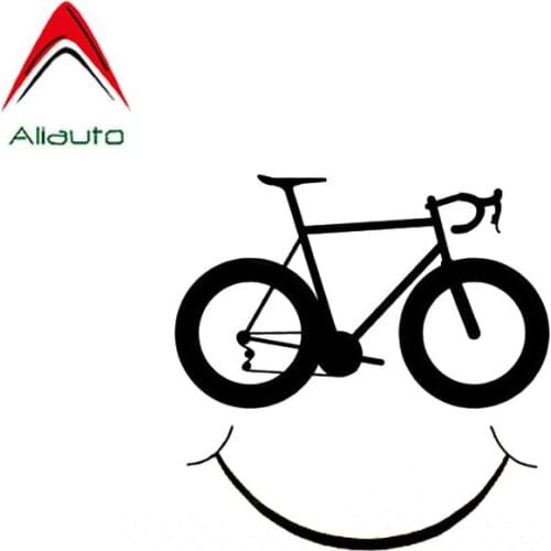 Aliauto Cartoon Funny Car Sticker Smiling Bicycle Pattern Auto Accessories Reflective Cover Scratches Vinyl Decal,10cm*10cm