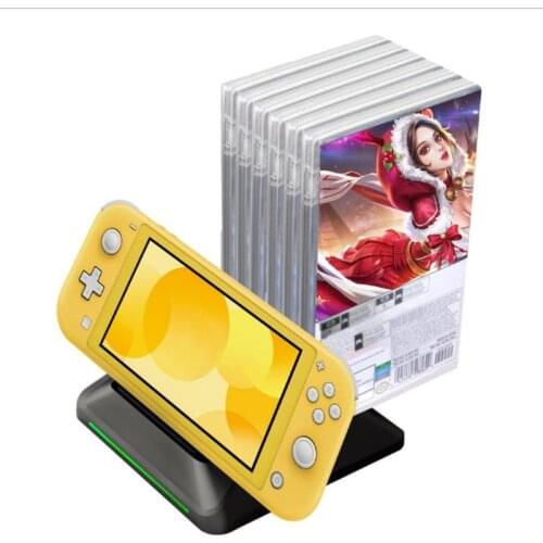 ALLOYSEED Portable Charging Dock Station Charger Base Stand With CD Game Discs Storage Bracket Holder For Nintend Switch Lite