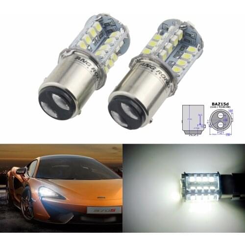 ANGRONG 2x BAZ15d P21/4W Bulb White 40 SMD LED Side Reverse Signal Tail Brake Light Lamp(CA307)