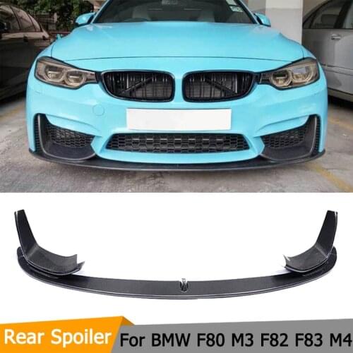 For M3 M4 Carbon Fiber Front Bumper Lip Chin Spoiler With Removable Side Splitter for BMW F80 M3 F82 F83 M4 Coupe & Convertible
