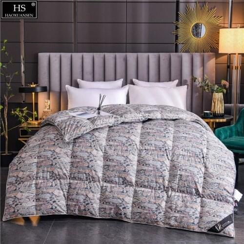 Elegant Colourfull Paisley Goose Down Quilt Comforter Filling Power 600 Combed Cotton Duvet Winter Blanket OEKO-TEX Certified