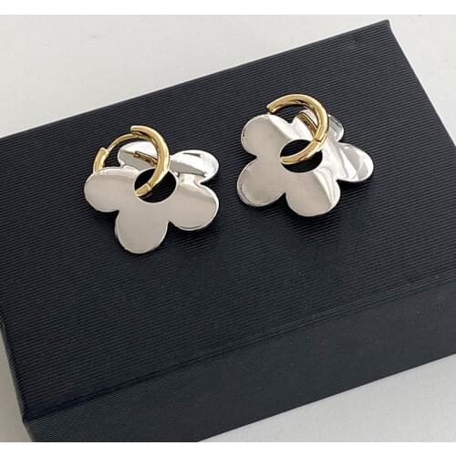 Elegant Flowers Dangle Earrings for Women 2021 New Fashion Drop Earrings Metal Jewelry Female Trendy Delicate Floral Eardrop