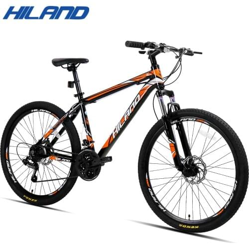 HILAND 26'' Mountain Bike 21/27 Speed Aluminum Bicycle Bike Double Disc Brake MTB Suspension Fork Bicycle with Shimano TZ50