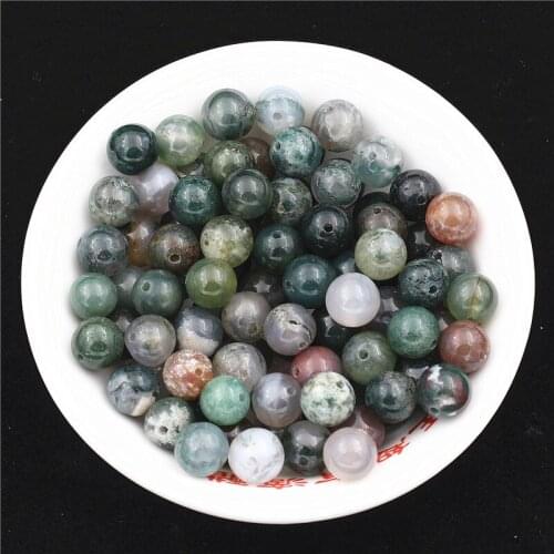 Indian Natural Round Loose Strand Stone Beads for DIY Necklace Bracelet Jewelry Making Pick Size 6 8 10mm