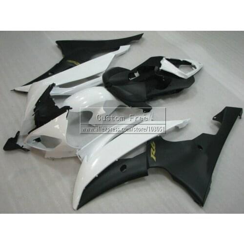 Injection mold full fairing kit For YAMAHA YZF R6 2008 2009 2010-2014 YZFR6 white matte black 08-14 motorcycle fairings set JL29