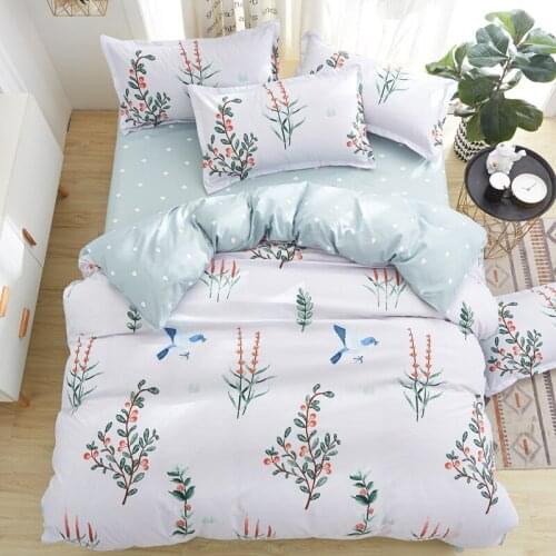 Mylb cartoon cute Home Textile Simple Bedding Sets Duvet Cover Pillowcase Flat Sheet Boy Teen Adult Girls Bedding set