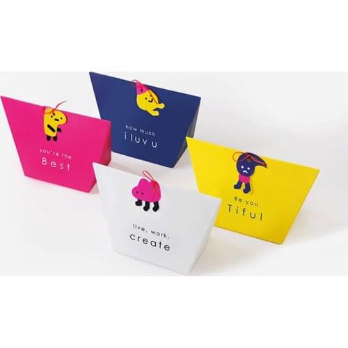 50pcs/lot Colorful Pillow Box Cartoon Present Carton Pouch Kraft Paper box Wedding Party Favors Gift Boxes Wedding Party Supply