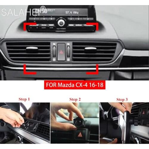 New GPS Car Mobile Phone Holder Bracket For Mazda CX4 CX-4 2016 2017 2018 Cell Dashboard Air Vent Stand Clip Mount Accessoories