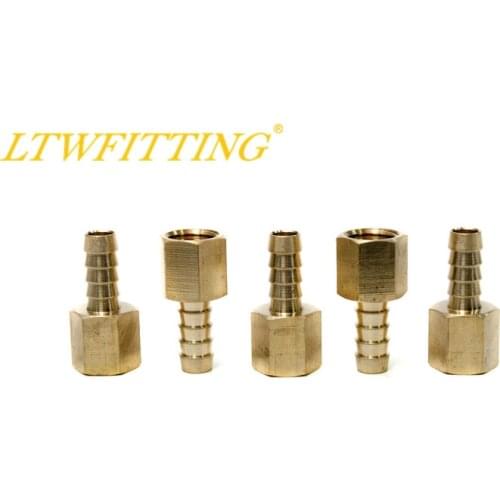 LTWFITTING Brass Fitting Coupler 5/16" Hose Barb x 1/4" Female NPT Fuel Boat