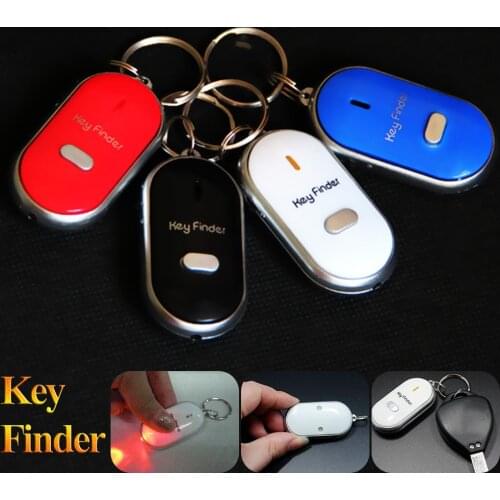 Mini Whistle Anti Lost KeyFinder Alarm Wallet Pet Tracker Smart Flashing Beeping Remote Locator Keychain Tracer Key Finder + LED
