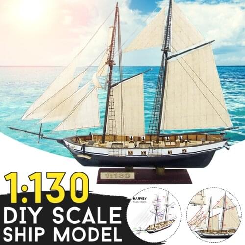1:130 Scale Sailboat Model 380x130x270mm DIY Ship Assembly Model Kits Classical Handmade Wooden Sailing Boats Children Toys Gift
