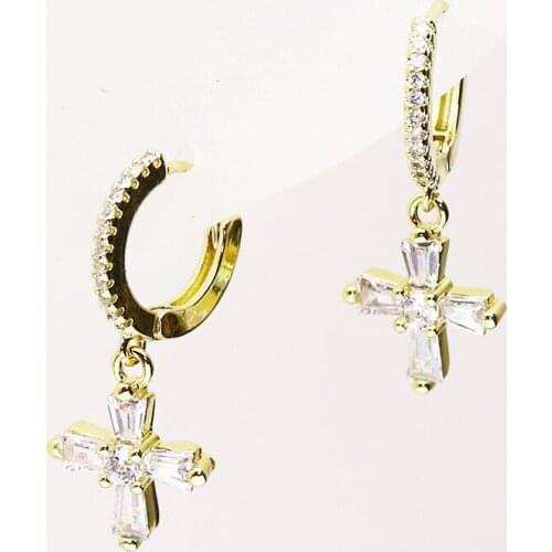 10 Pairs Fashion Zirconia Cross earrings Moon shape drop earrings fashion jewelry earrings women earrings 8275