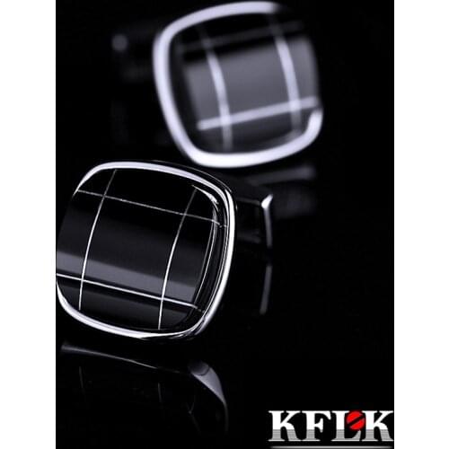 KFLK Jewelry shirt cufflink for mens Brand Black cuff link Wholesale bouton Gift High Quality Luxury Wedding Male guests