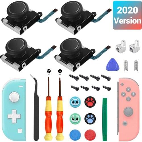 VKTECH 4x Analog Joysticks Replacement Repair Kits for Nintend Switch/Switch Lite 3D Gaming Controllers Thumb Grip Cap