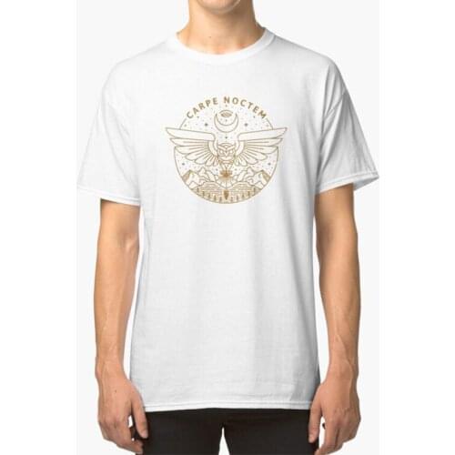 Carpe Noctem T - Shirt Carpe Noctem Carpe Diem Nocturnal Owl Night Night Owl Creative Monoline Midnight Midnighter