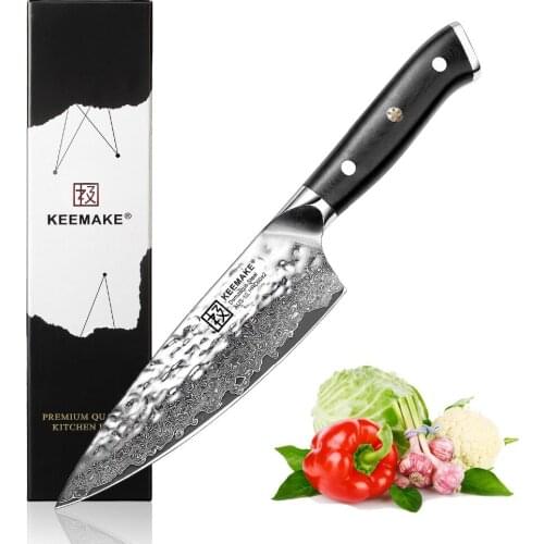 SUNNECKO Damascus 6.5" Chef Knife AUS-10 Steel Blade Kitchen Knives G10 Handle High Quality Chef Knives Sharp Meat Fruit Cutter