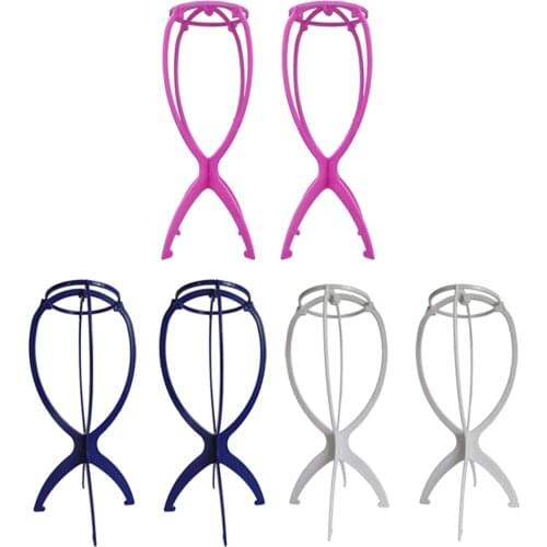 2pcs Durable Plastic Wig Holder Stand Travel Folding Wig Dryer Drying Rack Wig Hair Hat Cap Holder Stand Display Tool Wig Stand