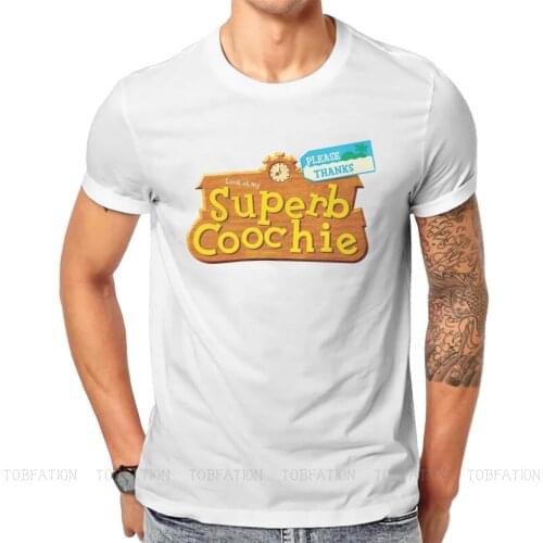 Superb Coochie Hip Hop TShirt Animal Crossing Switch RPG Tom Resetti Bells Creative Streetwear Casual T Shirt Men Short Sleeve
