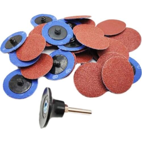 SATC 51PCS 2Inch Roloc Sanding Disc with 1/4" Holder Aluminum Oxide Quick Change Disc