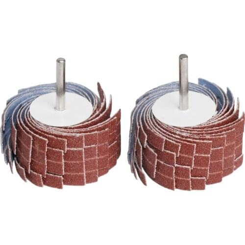 2Pcs 80-600 Grit Sanding Flap Wheel 3mm Shank Sanding Grinding Sand Paper Shutter Wheel for Dremel Rotary Tool Accessories