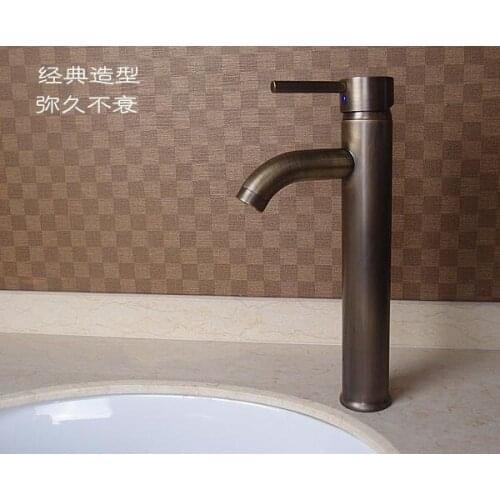Vidric Fashion Classic antique copper Bathroom basin sink faucet.hot and cold mixer tap 1pcs/lot (Free 2pcs hose)