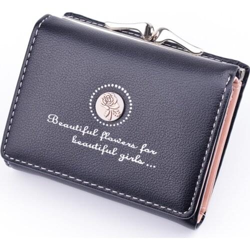 Vintage Women wallet Lady Retro Flower Small Wallet Hasp Printing Floral Clutch Bag Buckle Purse Female Card Holder Coin Purse