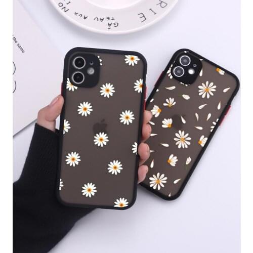 Daisy Sunflower Camera Protection Bumper Phone Cases For iPhone 11 Pro Max XR XS Max X 8 7 6S Plus Matte Shockproof Back Cover