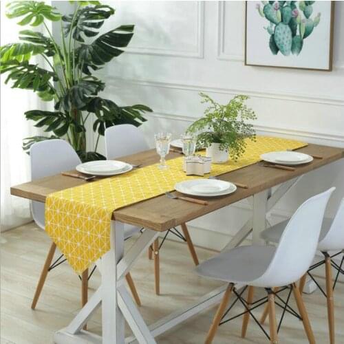 Yellow geometric table flag modern minimalist desktop table flag creative coffee table cloth table flag