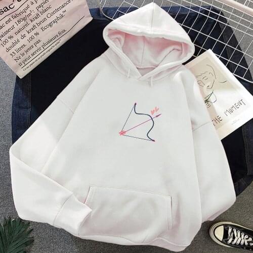 Arrow of Love Graphics Print Kpop Hoodies Women Seeet Sweatshirt Warm Streetwear Kawaii Soft Meng Hoody Girl Feminine Itself