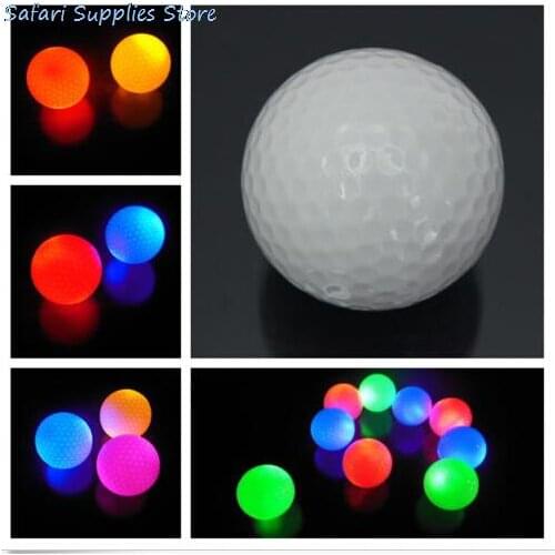 1Pc Nice Light-up Flashing Night Light Glowing Fluorescence Golf Balls Golfing