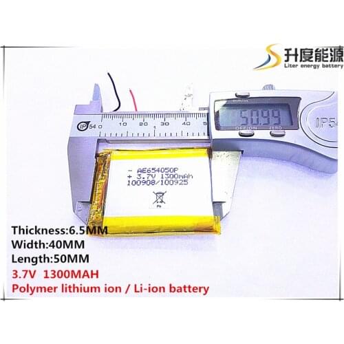 1pcs [SD] 3.7V,1300mAH,[654050] Polymer lithium ion / Li-ion battery for TOY,POWER BANK,GPS,mp3,mp4,cell phone,speaker