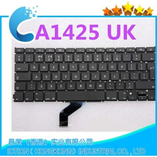 10PCS/lot New UK Keyboard For Apple Macbook Pro Retina 13'' A1425 UK Keyboard without backlight late2012 early 2013year