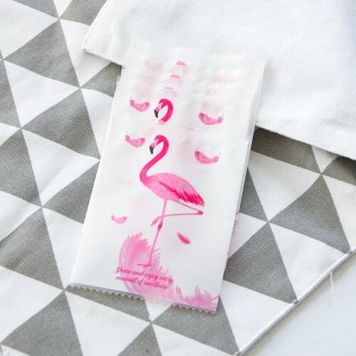 100PCS Lace Flamingo Moon Cake Gift Packaging Bags Translucent Plastic Bags With Trays Handmade Mooncake Package Bags 3 Styles