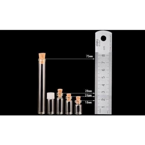 1X Mini Glass Bottles Clear Drifting Bottles Christmas Small Wishing Bottles With Cork Stoppers For Wedding Birthday Party