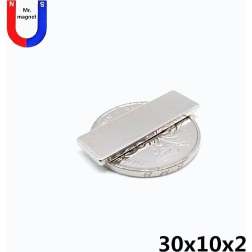 50/200/1000pcs 30x10x2 magnet cuboid square 30*10*2mm name badge crafts neodymium magnet 30*10*2 magnet rare earth permanent N42