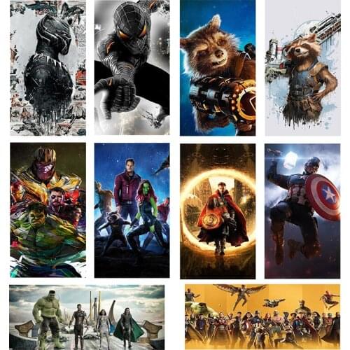 5D DIY Diamond Painting Marvel Avengers Superhero Movie Anime Full Diamond Embroidery Square Drill Home Decoration Crafts