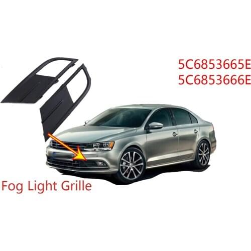 Car Front Right Left Bumper Fog Light Grille Grill Fog Lamp Cover for Jetta MK6 2015-2018 5C6853665E 5C6853666E