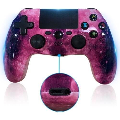 K ISHAKO PS4 Controller Wireless Touch Panel Gamepad USB Cable with Dual Vibration Audio Function Anti-Slip Grip PS 4 Gaming Joy